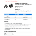 thumbnail image 2 of Rear Wheel Hub Assembly Set - Compatible with 1993 - 1994 Dodge Colt, 2 of 2