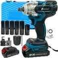 thumbnail image 2 of iMeshbean Cordless Impact Wrench 21V  1/2" Electric Impact Gun Kit, Screwdriver High Torque Repair And Installation Tools with 2 PACK 3.0Ah Battery & Fast Charger, 6pcs Sockets, 2 of 11