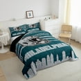 thumbnail image 3 of Erosebridal Sports Theme Bedding Queen Comforter Set,American Football Down Comforter,Philadelphia Bedding Sets Queen with Comforter For Kids Boys,Microfiber Bedroom Decorative Reversible,3 Pieces, 3 of 8