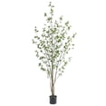 thumbnail image 6 of Nafresh 7ft Minimalist Faux Citrus Tree, 84" Realistic Artificial Citrus Tree with Lifelike Leaves and Trunks for Home Office Living Room Bedroom Porch Indoor & Outdoor Decor, 6 of 7
