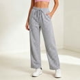 thumbnail image 7 of Diufon Sweatpants for Women Baggy Drawstring High Waist Fleece-lined Pants Fall Winter Warm Pants with Pockets, 7 of 7