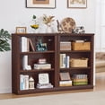 thumbnail image 5 of Joaxswe 3 Cube Tall Skinny Bookcase, Free Standing Organizer Shelf, Floor Vintage Bookshelves for Living Room, Office, Walnut, 5 of 9