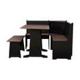 thumbnail image 3 of Linon Ardmore Farmhouse Corner Dining 3-Piece Storage Breakfast Nook Set, Black/Pecan, 3 of 25