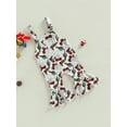 thumbnail image 3 of Wassery Toddler Baby Girl Christmas Jumpsuit Spaghetti Straps Santa Print Romper Overalls Strap 6M 12M 24M 3T 4T Infant Long Pants Casual Outfits, 3 of 8