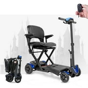 SOLAX Remote Control Foldable Electric Mobility Scooter with Suspension for Senior, Lightweight 4 Wheels Electric Powered Scooter for Travel Shopping