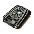 thumbnail image 3 of Vitodeco Leather Smart Key Fob Case Compatible with BMW I3, BMW I8 (2014-2021 Models) - 4-Button, Black/Red, 3 of 5