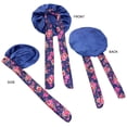 thumbnail image 3 of Curly Braid Hair African Headscarf Hat Ethnic Style with Head Tie Band Printing Silky Night Sleeping Cap Wide Edge Wrap Bonnet Large Satin Bonnet Women PURPLE, 3 of 7