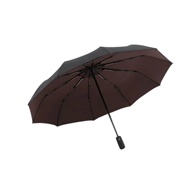 Paraguas de viaje plegable | Apertura/cierre automático | Diseño a prueba de viento de 10 costillas | Compacto y ligero | Protección UV y doble capa de vinilo | 41.3" Diámetro | Longitud plegada de