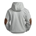 thumbnail image 6 of Kakii Mens Fashion Pullover Hoodies Long Sleeve Thermal Drawstring Button Texture Hooded Sweatshirt, 6 of 8
