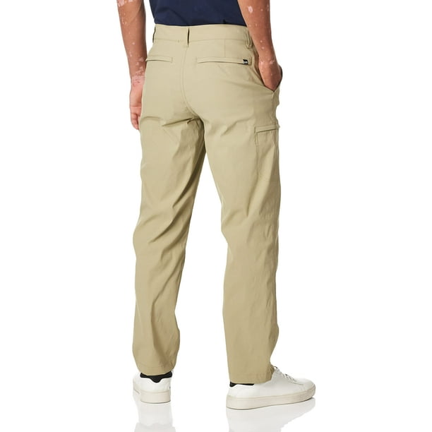 UNIONBAY Men's Rainier Lightweight Comfort Travel Tech Chino Pants, Khaki,  36x30