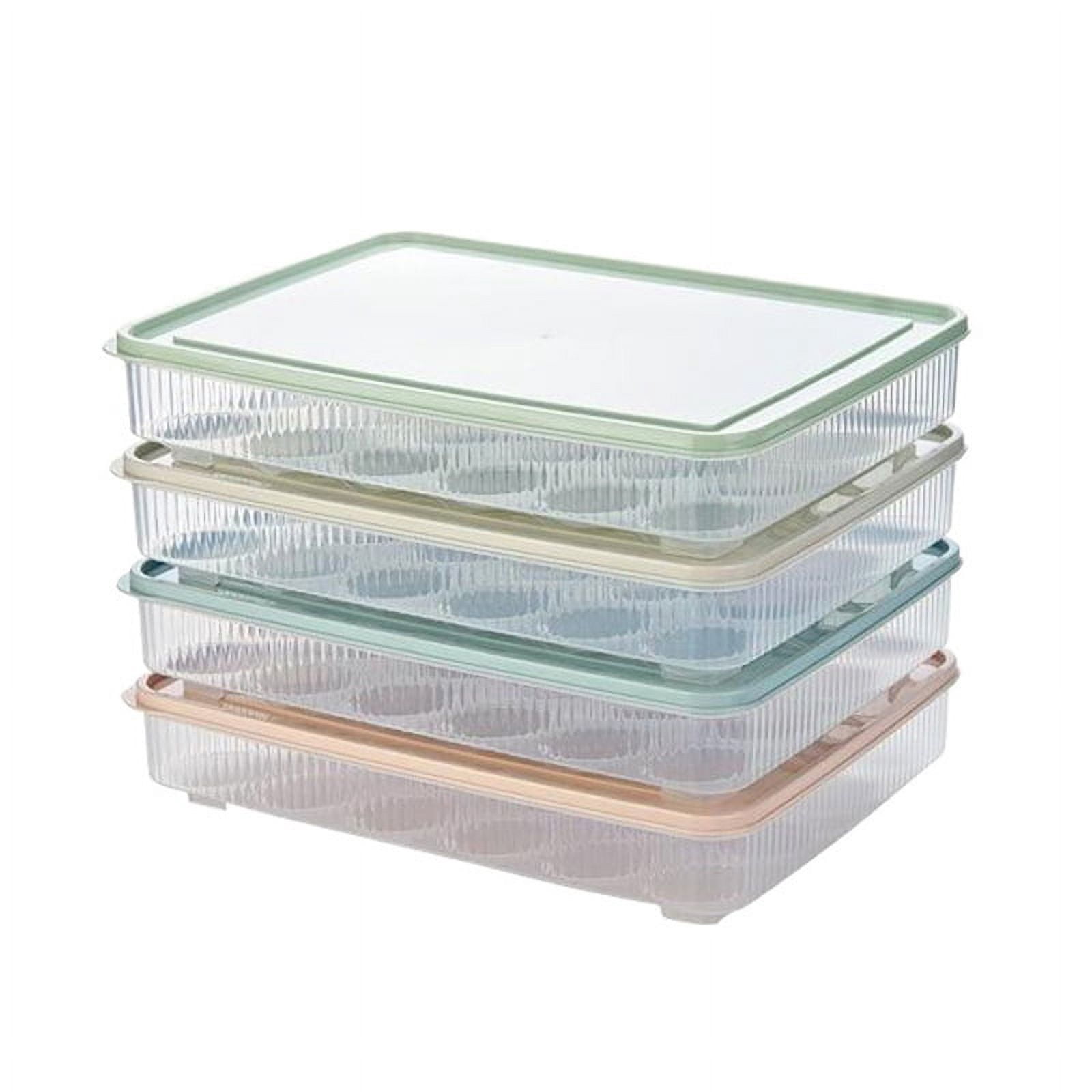 KYAIGUO Refrigerator Egg Storage Box 24 Compartment Egg Tray Container Box Refrigerator Portable Egg Carton(Green)