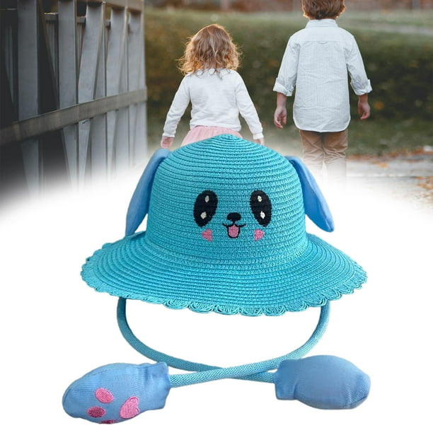 Sombreros de bebé Gorros de bebé Orejas de conejo Sombrero Al aire libre Portátil Niñas de dibujos animados Playa 52 cm Bebé infantil Sombrero de azul Hugo Sombrero de sol para niños
