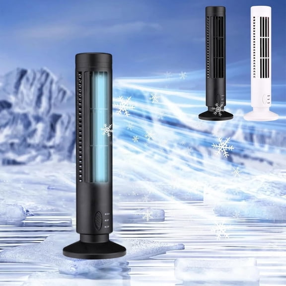 Wzzjkit Tower Fan 13.4 Inch, Fan Portable Desktop Bladeless Fan with 2 Speeds, Quiet Personal Fan for Office Bedroom Home