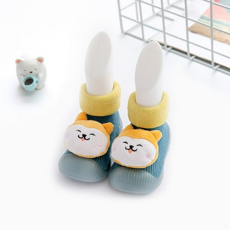 

Toyella Baby toddler shoes soft sole non-slip and velvet shoes Dark green 22 23