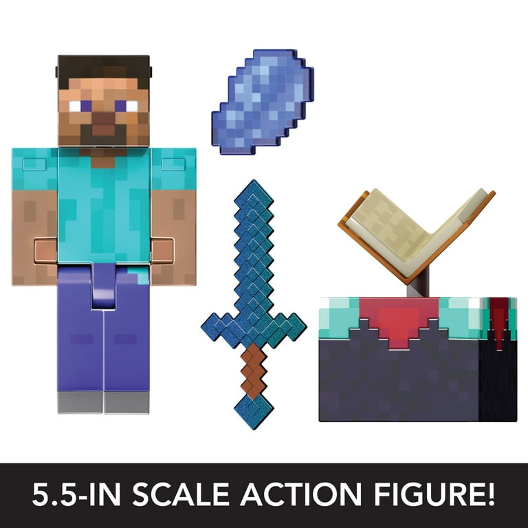 Minecraft Diamond Level Steve Action Figure, Accessories,
