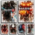 thumbnail image 2 of Póster de decoración de pared del juego de acción de disparos de Mass Effect 3, decoración de la habitación del hogar, carteles de acuarela retro, pintura en lienzo, 2 of 5