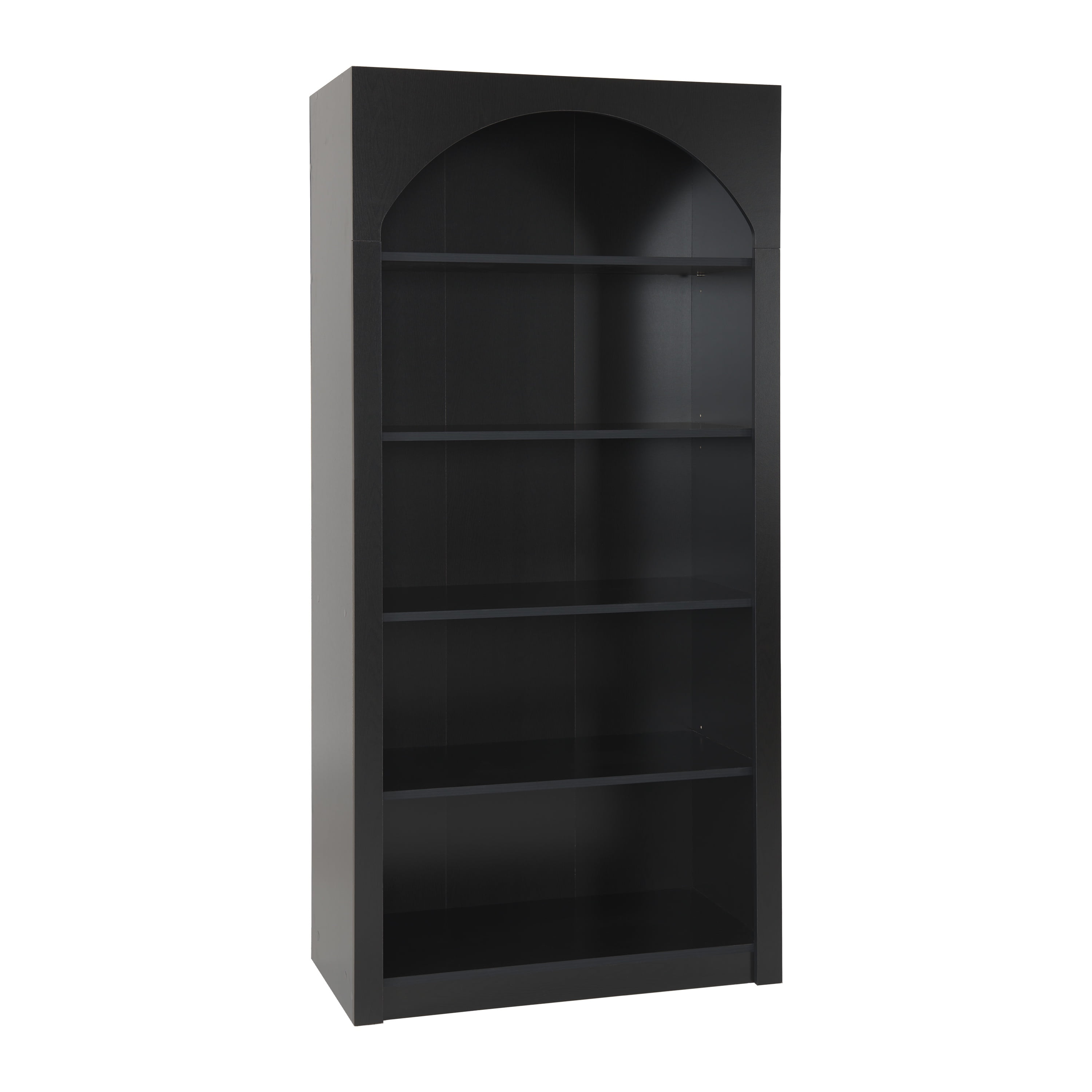 CorLiving Caldwell Engineered Wood Arched Top Adult Bookcase with 5 Shelves