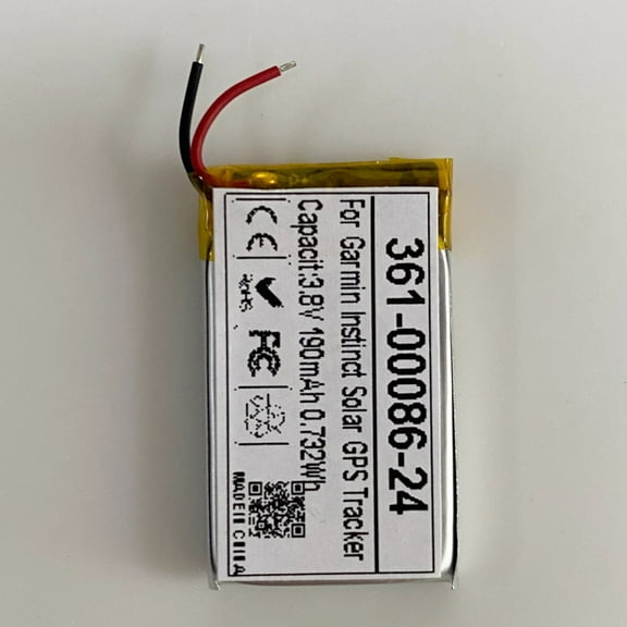 Replacement Battery 361-00086-24 190mAh 3.8V 0.732Wh Fit for Garmin Instinct Solar GPS Tracker