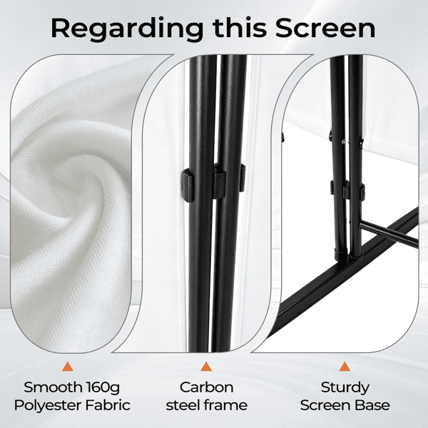 4-Fold 6FT Foldable Screen, Plastic Feet 160g Polyester Fabric Carbon Steel Frame, Off-White