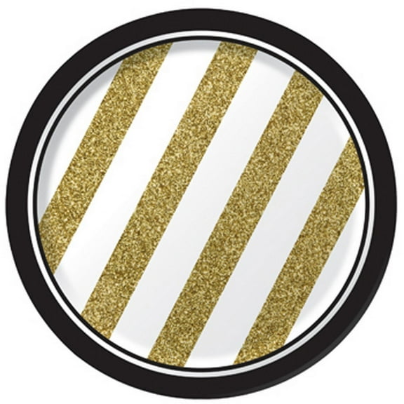 Creative Party Black And Gold Lunch Plates (Pack Of 8)