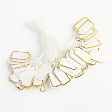 Bopika Jewelry Price Tags with Attached Strings, Paper Labels for Jewelry, 1000 Pcs Gold