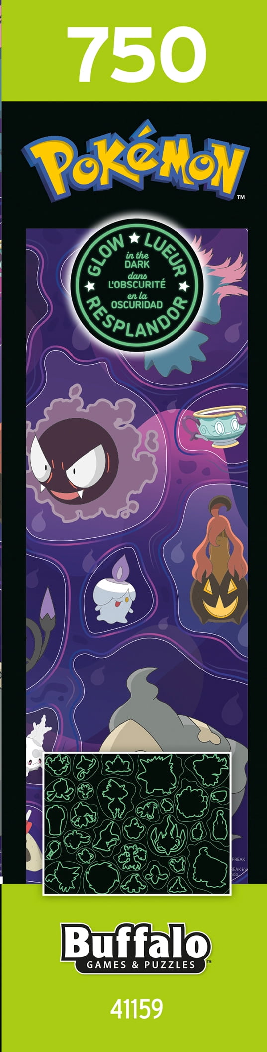 Ceaco Pokemon Ghost Type Glow 750-PC Interlocking Jigsaw Puzzle for Adults Ages 14+