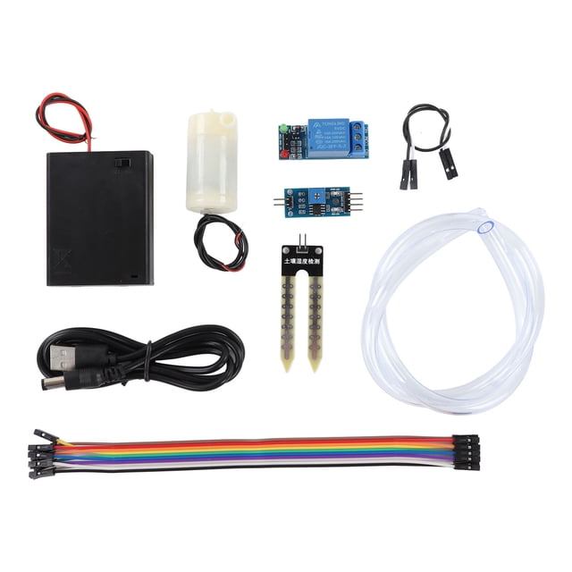 Bomba de riego con sensor de humedad del suelo, kit de bomba de módulo de relé de riego automático para flores, sensor de humedad del suelo confiable y duradero
