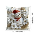 thumbnail image 3 of HCBY White Relief Aesthetic Christmas Throw Pillow Covers 18", Soft Comfy Xmas Santa Claus Trees Pillow Cases, Poinsettia Snowman Reindeer 3D Decor for Couch Sofa Living Room Bed Gift idea, 3 of 6
