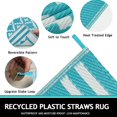 thumbnail image 3 of Outdoor Rug x Outdoor Carpet Reversible Patio Rug for Camping Large Outdoor Plastic Straw Area Rug Portable Geometric Mats for RV Backyard Deck Porch Beach Picnic Teal, 3 of 7