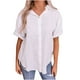 thumbnail image 1 of Vestidos Casuales Para Mujer, Blusas De Mujer De Moda Blusa de verano tipo túnica de lino con botones y manga corta y cuello en V para mujer, 1 of 7