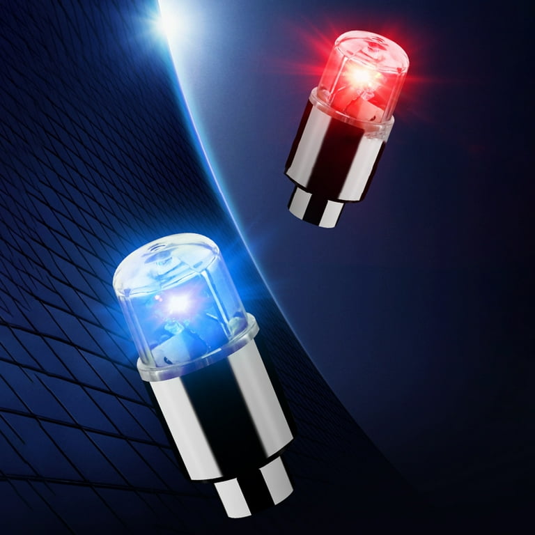 Mightlink 4Pcs Valve Stem Cap Lights Long Battery Life Leak proof with Glow Effect Dust proof Strong General Performance Decorate Long lasting Use