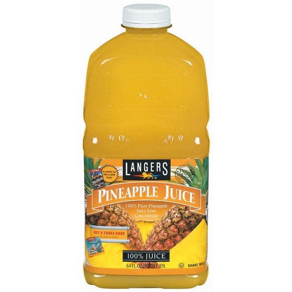 Langers Pineapple Juice 100% Pure, 64 Fl Oz – Natural Sweetness and Refreshing Taste