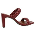 thumbnail image 3 of Soda Women's Braided Open Toe Double Strap Heels, Burgundy,  11 M US, 3 of 5