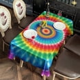 thumbnail image 2 of Colorful Tie Dye Circular Pattern Rectangle Tablecloth 60"x120",Waterproof Polyester Rectangle Table Cloth, Wipeable Spillproof Polyester Tablecloth for Dining, Camping, Indoor and Outdoor, 2 of 6