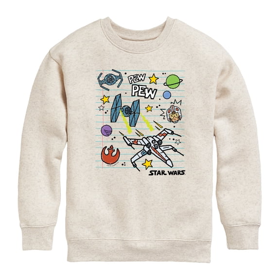 Star Wars - Scribble Ships Boys' Graphic Long Sleeve Fleece Sweatshirt