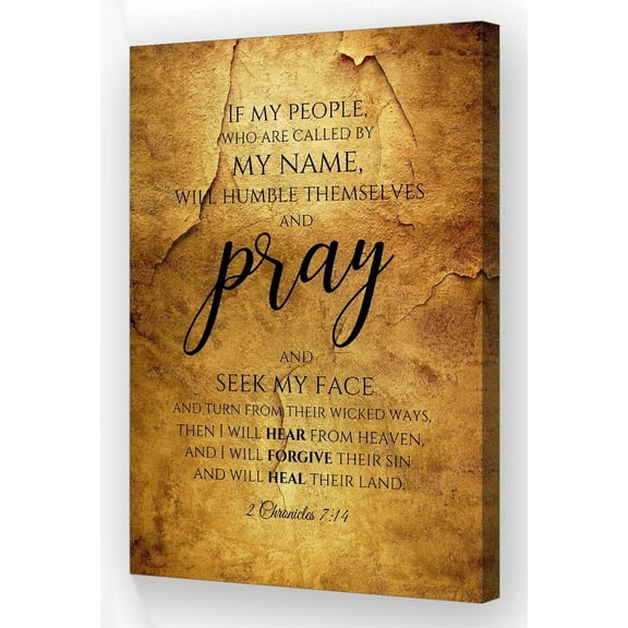 2 Chronicles 7 14 Bible Verse Wall Art Vintage Scripture Poster Prayer Wall Artwork Giclee Prints Poster Canvas Painting Panel