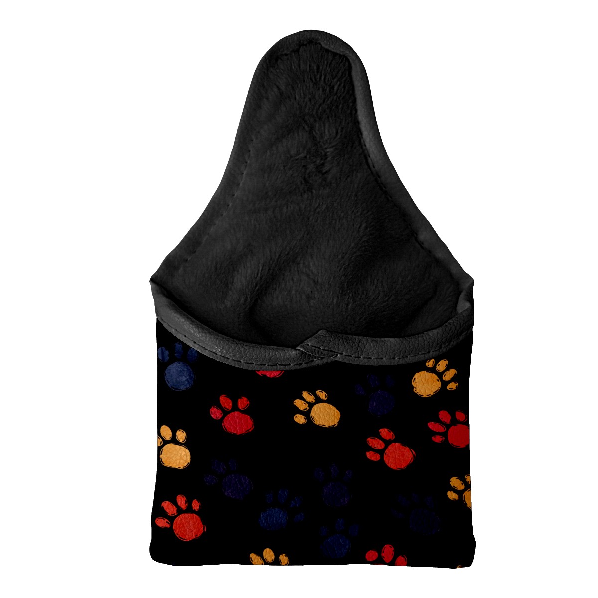 Golf Mallet Putter Cover Premium Leather Waterproof Golf Putter Head Cover with Magnetic Closure Colorful Dog Paw Prints