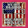 thumbnail image 2 of By His Blood We Are Healed Inspirational/Christian Tri-Blend Racerback Tank Top, Shocking Pink, X-Large, 2 of 5