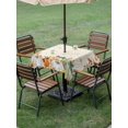 thumbnail image 3 of Outdoor Tablecloth with Umbrella Hole and Zipper, Green Orange Fall Square Table Cloth 60x60 Inch Waterproof Tablecloth, Pumpkins Botanical Thanksgiving Retro Picnic Table Cover for Patio Camping, 3 of 7