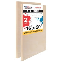 U.S. Art Supply 16" x 20" Birch Wood Paint Pouring Panel Boards, Studio 3/4" Deep Cradle (Pack of 2)