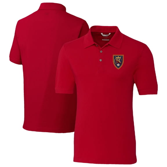 Men's-Cutter & Buck  Red Real Salt Lake Big & Tall Advantage Eco Tri-Blend Pique Polo