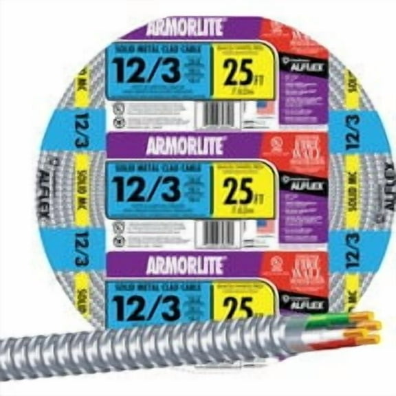 Southwire 25 Ft. 12/3 MC Armored Cable Electrical Wire 68583421