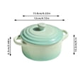 thumbnail image 2 of French Style Ceramic Soup Bowl with Lid & Double Handles, Oven Safe Stackable Soup Crock for Oatmeal Pasta Stew,400ml, 2 of 2