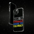 thumbnail image 6 of DistinctInk Clear Hybrid Case for Apple iPhone 15 Pro Max (6.7" Screen) - Dare To Struggle Dare To Grin - Slim Profile Design, 6 of 9