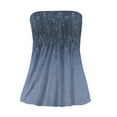 thumbnail image 4 of GXIPO Women's Plus Size Tube Tops Strapless Blouse Pleated Sleeveless Stretchy Sleeveless Flare Hem Tube Dark Blue XL, 4 of 5