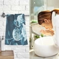 thumbnail image 7 of Dreamtimes Hand Towels Blue Roses Patterned 2 PCS, Cotton Bath Towel for Drying Face Hands Body Decorative Water Absorbent Lightweight Towels for Bathroom Ktichen Travel Gym,16"x28", 7 of 7