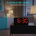 thumbnail image 3 of REGALWOVEN Digital Dual Alarm Clock, Big Numbers Display Dimmable Wall Clocks, Temperature, Day of Week, DST Desk Alarms Orange 8.3"L x 1.2"W x 4.3"H, 3 of 7
