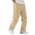 thumbnail image 2 of Dwellite Men's Y2K Baggy Sweatpants Parachute Pants Wide Leg Track Pants Casual Streetwear with Pockets 2026 Khaki 2XL, 2 of 9