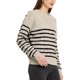 thumbnail image 4 of Suéter de rayas de mujer INSPIRE CHIC con cuello redondo y manga larga de punto trenzado, 4 of 6