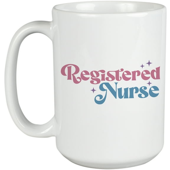 Registered Nurse, Nursing Professional Merch Gift, White 15oz Ceramic Mug